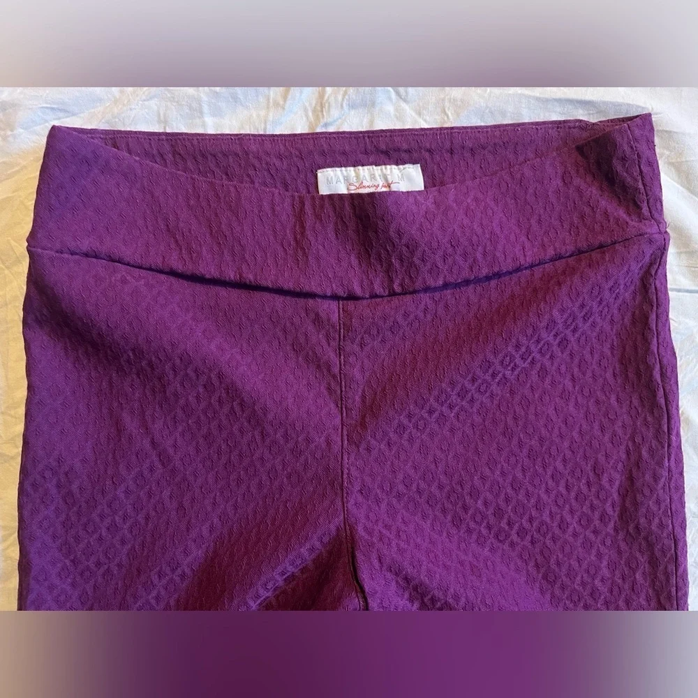 Margaret M Slimming Pants Purple High-Waisted Legging Size Medium - Picture 4 of 10